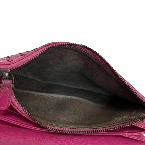 Auth BOTTEGA VENETA Intrecciato - Pink Leather B********* Long Wallet - Picture 4 of 6